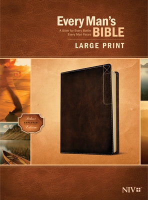 Every Man's Bible Niv, Large Print, Deluxe Explorer Edition (Leatherlike, Rustic Brown) by Tyndale