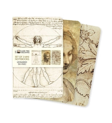 Leonardo Da Vinci Set of 3 Mini Notebooks by Flame Tree Studio