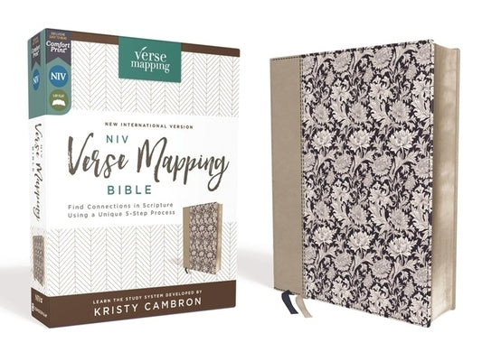 Niv, Verse Mapping Bible, Leathersoft, Navy Floral, Comfort Print: Find Connections in Scripture Using a Unique 5-Step Process by Cambron, Kristy