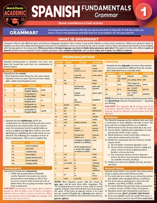 Spanish Fundamentals 1 - Grammar: A Quickstudy Laminated Reference Guide by Murtoff, Jennifer