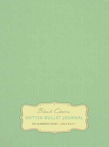 Large 8.5 x 11 Dotted Bullet Journal (Sea Foam Green #16) Hardcover - 245 Numbered Pages by Blank Classic