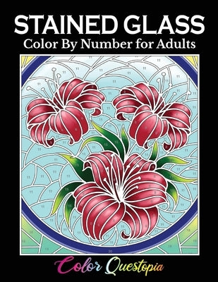 Stained Glass Color by Number For Adults: Coloring Book Featuring Flowers, Landscapes, Birds and More by Color Questopia