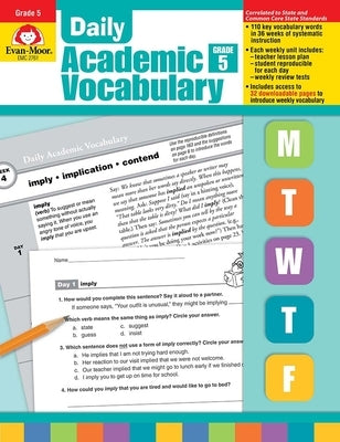 Daily Academic Vocabulary, Grade 5 Teacher Edition by Evan-Moor Corporation