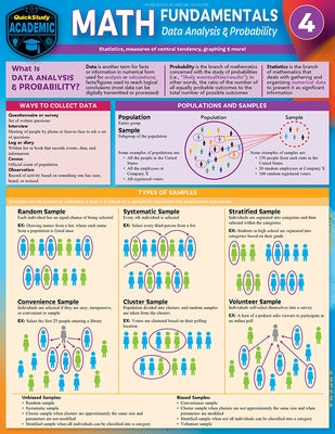 Math Fundamentals 4 - Data Analysis & Probability: A Quickstudy Laminated Reference Guide by Warren, Peggy