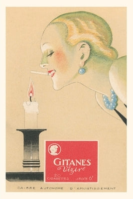 Vintage Journal Woman Lighting Gitane from Candle by Found Image Press