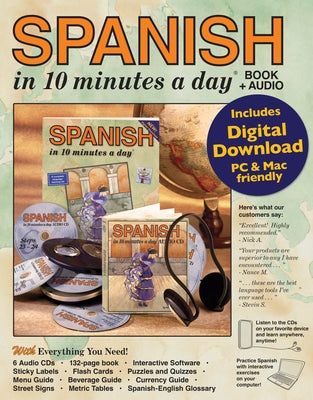 Spanish in 10 Minutes a Day Book + Audio: Foreign Language Course for Beginning and Advanced Study. Includes 10 Minutes a Day Workbook, Audio Cds, Sof by Kershul, Kristine K.