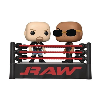 Pop Moment Wwe the Rock Versus Stone Cold in Wrestling Ring Vinyl Figure by Funko