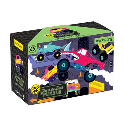 Monster Trucks 100 Piece Glow in the Dark Puzzle by Mudpuppy, Illustrated By Alexander Mosto
