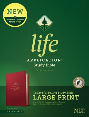 NLT Life Application Study Bible, Third Edition, Large Print (Red Letter, Leatherlike, Berry, Indexed) by Tyndale