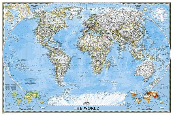 National Geographic World Wall Map - Classic (Poster Size: 36 X 24 In) by National Geographic Maps