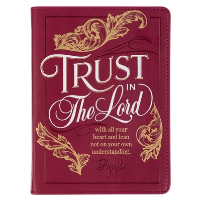 Christian Art Gifts Classic Handy-Sized Journal Trust in the Lord Proverbs 3:5 Bible Verse Inspirational Scripture Notebook W/Ribbon, Debossed Faux Le by Christianart Gifts