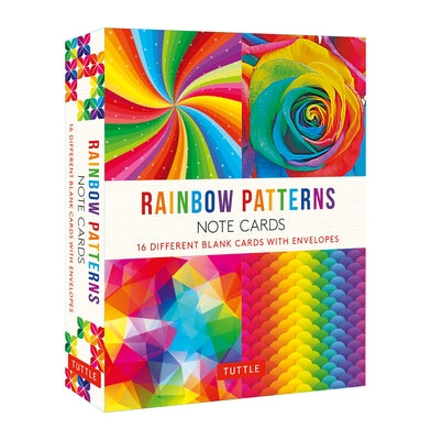 Rainbow Patterns, 16 Note Cards: 16 Different Blank Cards with 17 Patterned Envelopes in a Keepsake Box! by Tuttle Studio
