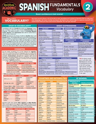 Spanish Fundamentals 2 - Vocabulary: A Quickstudy Laminated Reference Guide by Murtoff, Jennifer