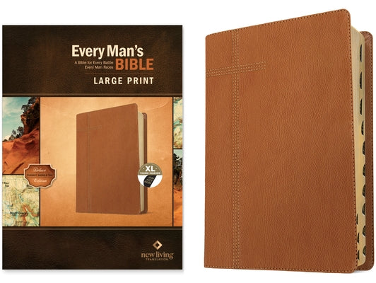 Every Man's Bible Nlt, Large Print (Leatherlike, Pursuit Saddle Tan, Indexed) by Tyndale