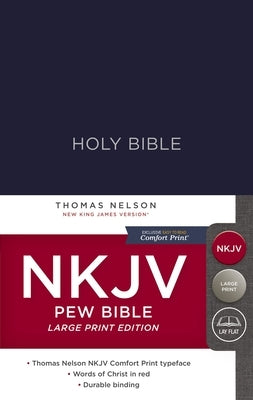 NKJV, Pew Bible, Large Print, Hardcover, Blue, Red Letter Edition by Thomas Nelson