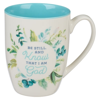 Christian Art Gifts Ceramic Coffee and Tea Mug for Women: Be Still and Know - Psalm 46:10 Inspirational Bible Verse, Pastel Blue and White, 12 Fl. Oz. by Christian Art Gifts