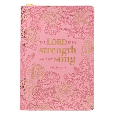 Journal Classic Zip My Strength and My Song Psalm 118:14 by Christian Art Gifts