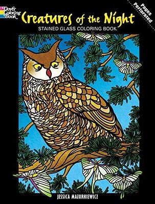 Creatures of the Night Stained Glass Coloring Book by Mazurkiewicz, Jessica