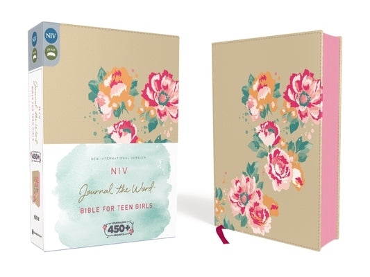 NIV, Journal the Word Bible for Teen Girls, Imitation Leather, Gold/Floral: Includes Hundreds of Journaling Prompts! by Zondervan