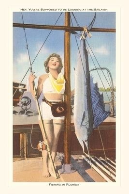 Vintage Journal Bathing Beauty with Sailfish, Florida by Found Image Press