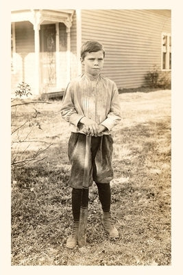 Vintage Journal Photograph of Boy with Bat by Found Image Press