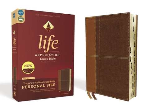 Niv, Life Application Study Bible, Third Edition, Personal Size, Leathersoft, Brown, Indexed, Red Letter Edition by Zondervan