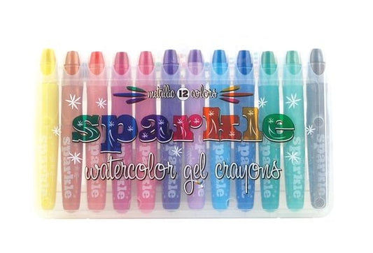 Rainbow Sparkle Metallic Watercolor Gel Crayons - Set of 12 by Ooly